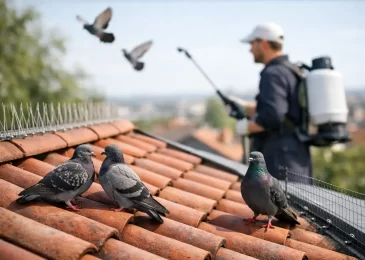 Controle de pombos em telhado: o que fazer